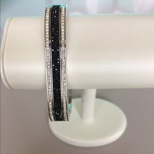 Pristine Swarovski Black & White/Clear Bangle